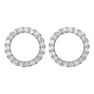 Christina Collect 925 sterling silver Topaz Sparkling Ø12 mm open circle studs with 38 sparkling white topaz, model 671-S43